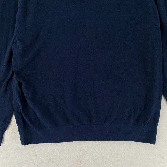 LL Bean Sweater Mens‎ XL Blue Cotton Cashmere Blend Polo Henley Luxury Pullover - Picture 6 of 12